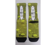 Meia  Sublimada  -  Ref. 108 -  Skate Verde - Cano Canelado